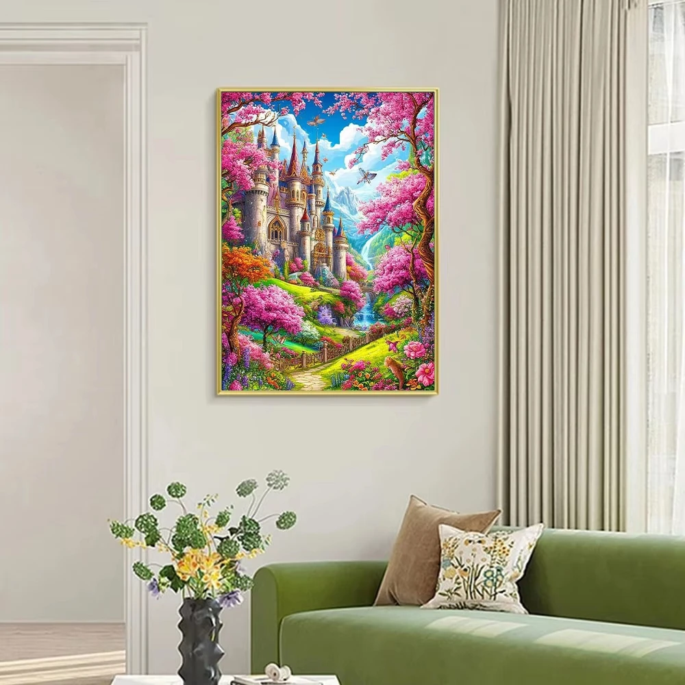 quebra-cabecas-de-500-1000-1200-2000-pecas-castelo-de-flores-rosa-atividade-familiar-para-sala-de-jogos-quarto-e-decoracao-de-casa-sem-moldura