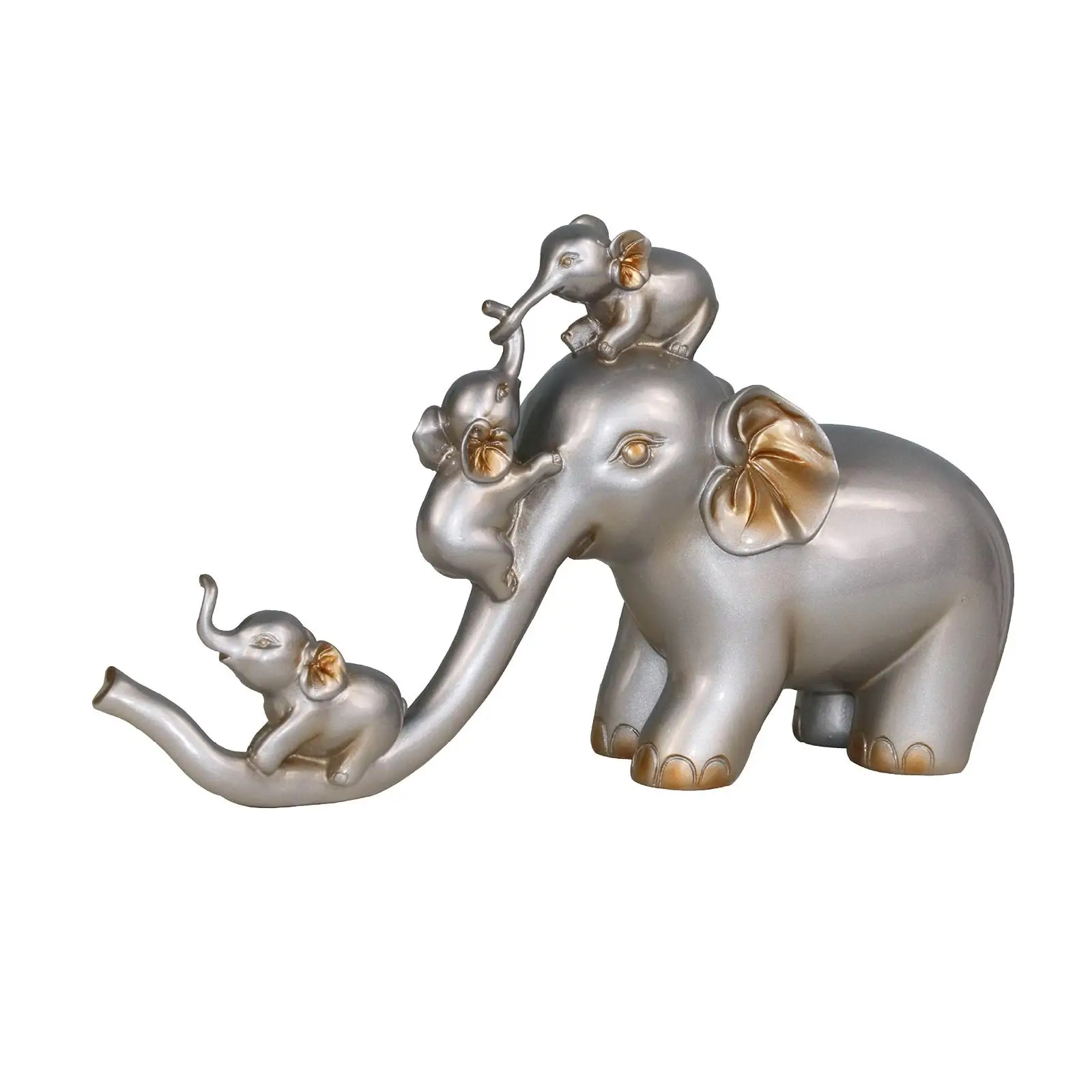 Adorable Family Figurine Ornament Desktop Animal Statue Decor