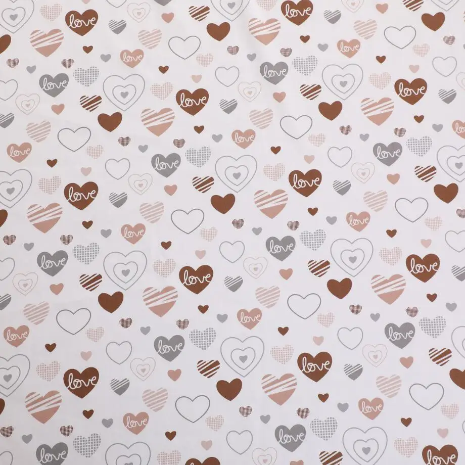 New Multicolored Heart Printed Cotton Fabric For Sewing Craft Cloth Quilting Baby Dress Tecido Diy Patchwork Handmade Tissu