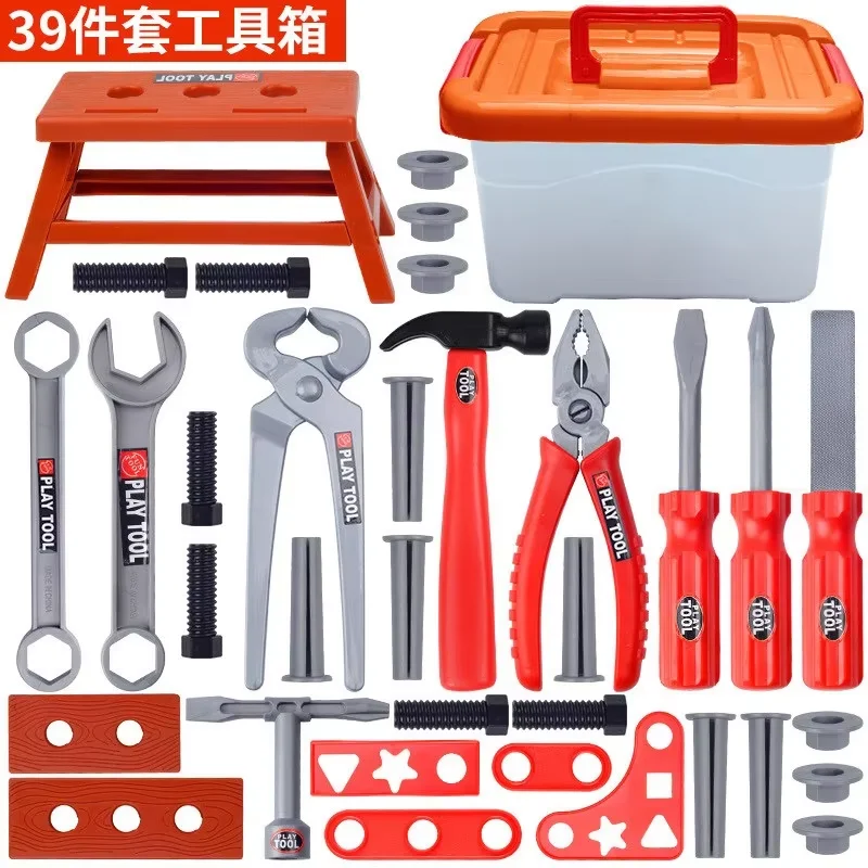 Kinder-Reparatur-Werkzeugkasten-Spielset, Simulierte Ingenieurwerkzeuge mit Bohrer, Lehrreiches Rollenspiel-Geschenk für Jungen