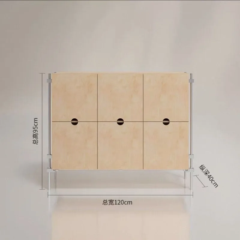Living room storage rack, used optical axis dining side, ocean solid wood birch wall-side storage cabinet, entryway home use