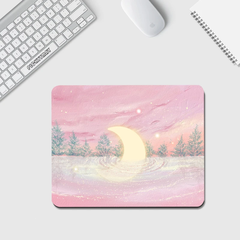 

Moon Small Mouse Pad Office XS Mousepad Scenery Laptop Mouse Mat 20x25cm Little Rubber Desk Pad Design