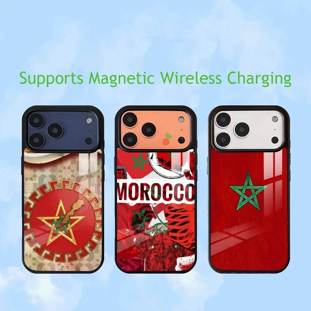 Morocco Flag  Phone Case For iPhone17,16,15,14,13,12,11 Plus,Pro Supports Magnetic Wireless Charging