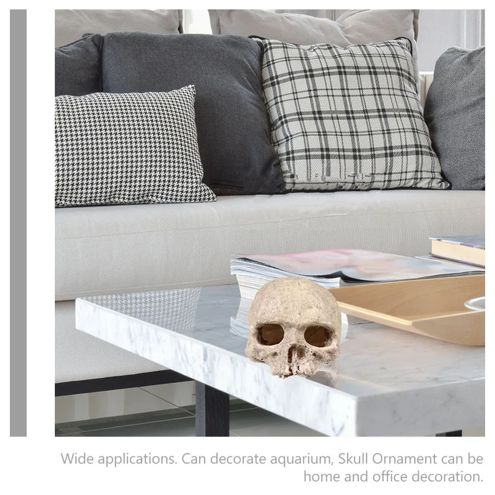 

Aquarium Skull Cave Decor Resin Made Realistic Fish Hideout Shelter for Tropical Fish Tank Landscape Enhancement Accessory