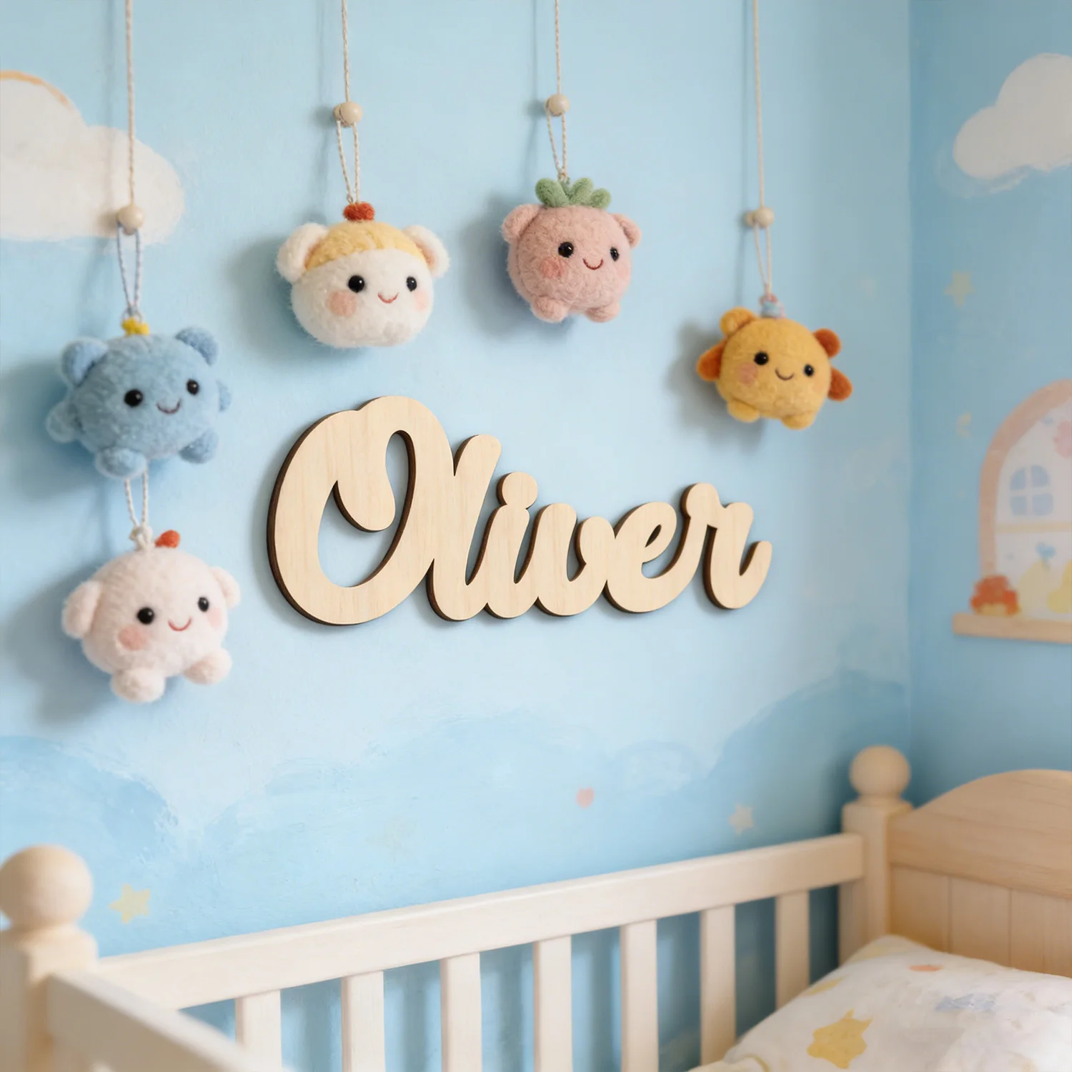 1 étiquette nominative mignonne pour chambre d'enfant, nom personnalisé, décoration murale multicolore, décoration pour salon et chambre à coucher