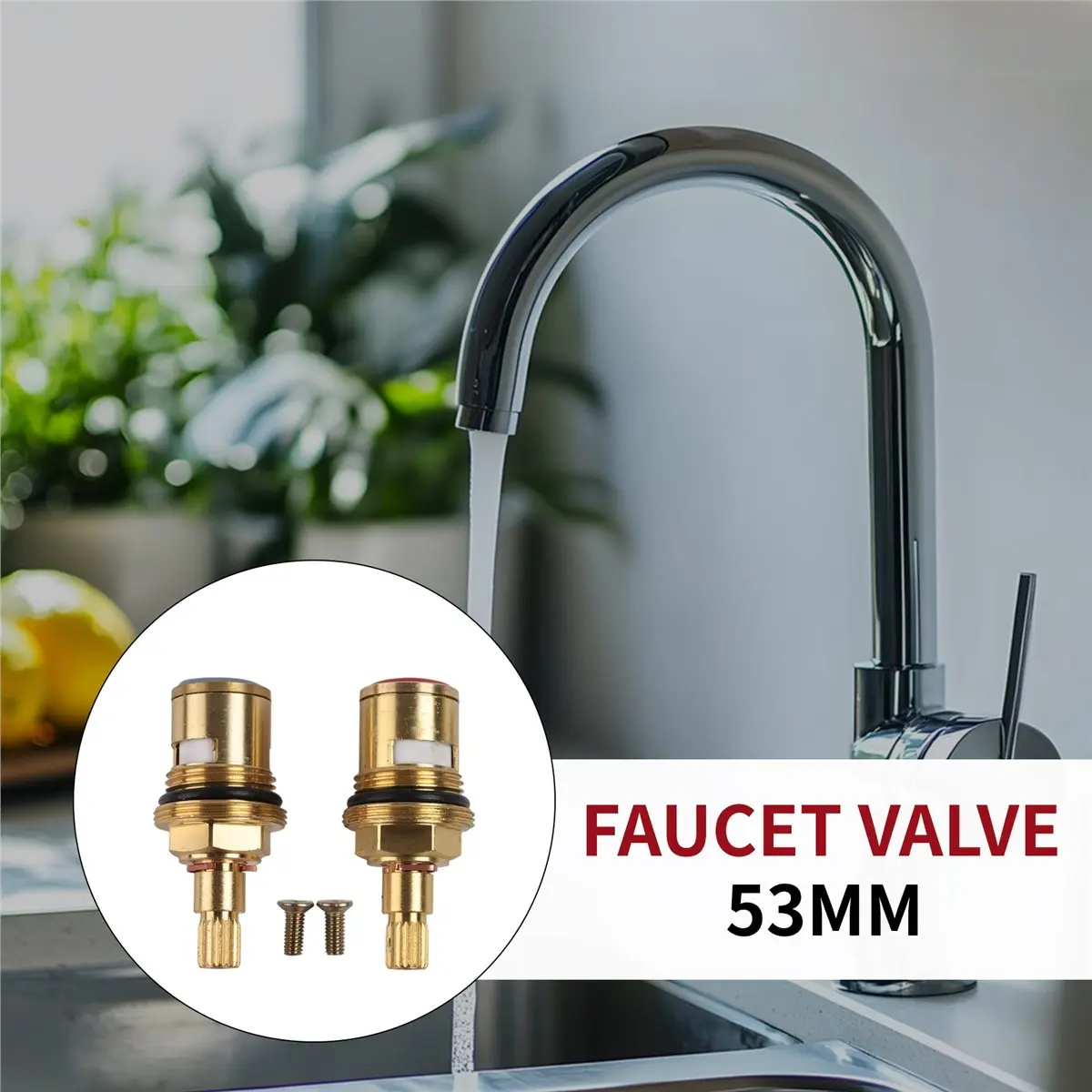 *A* 2PCS Brass Ceramic Stem Ceramic Disc Cartridge Faucet Valve Cartridge Replacement Faucet Repair Replacement Parts