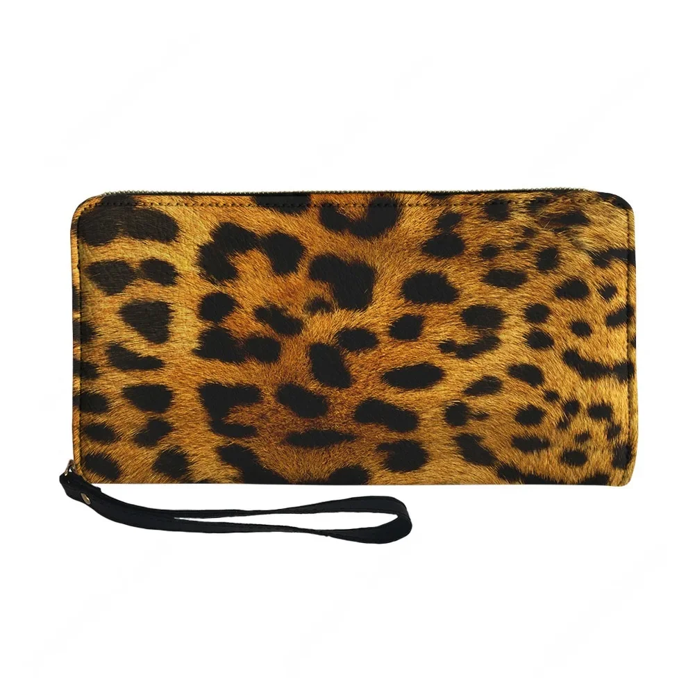 

Модный кошелек с леопардовым принтом, мужской и женский кошелек на молнии, длинный кошелек с двойным принтом, портативный кошелек, подарочная сумка