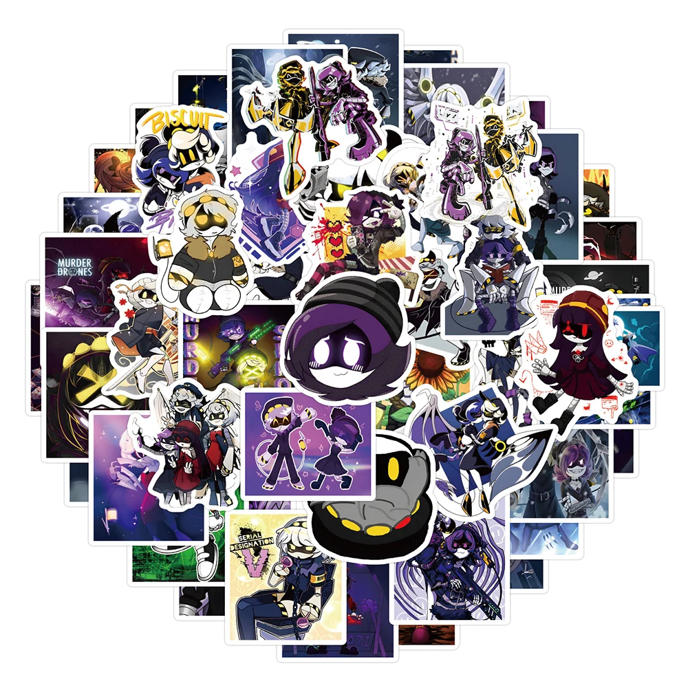 10/30/50/110 pçs assassinato drones anime adesivos bonito dos desenhos animados adesivo para crianças brinquedo diy telefone skate notebook pvc graffiti decalques