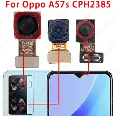 Front Selfie and Back Camera For Oppo A57s CPH2385 Main Facing Camera Module Flex Cable Replacement Spare Parts