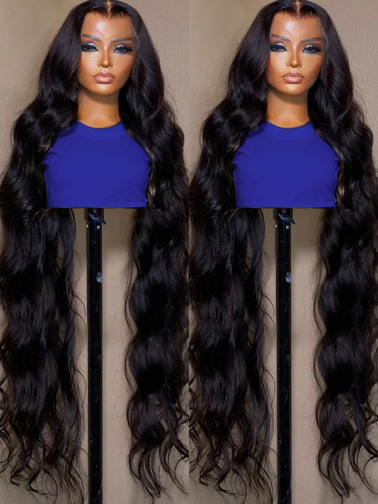 Body Wave 360 Full Lace Frontal Human Hair Wig For Women PrePlucked 40 46Inch Water Wavy 13x4 13x6 HD Lace Front Wig 250 Density