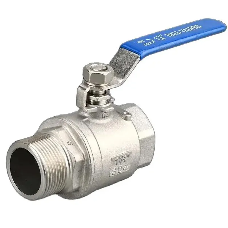 304 Stainless Steel Two Piece Ball Valve 1/4 3/8 1/2" 3/4" 1" 2" BSP Female And Male Thread Water Gas Oil Switch Fitting Adapter