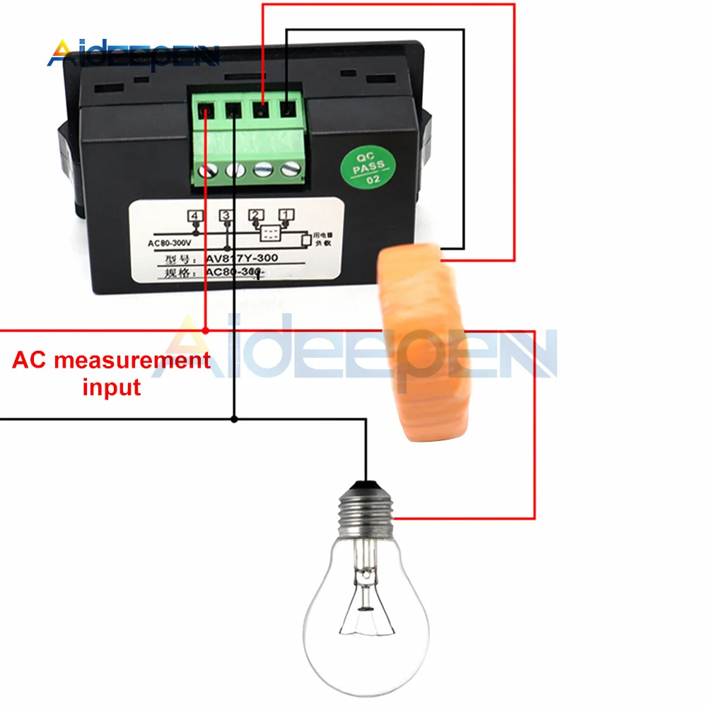 AC 220V 110V 80V-300V 190V-450V 100A Digital Ampermeter Voltmeter Ammeter LCD Volt Voltage Current Meter Monitor Dual Display