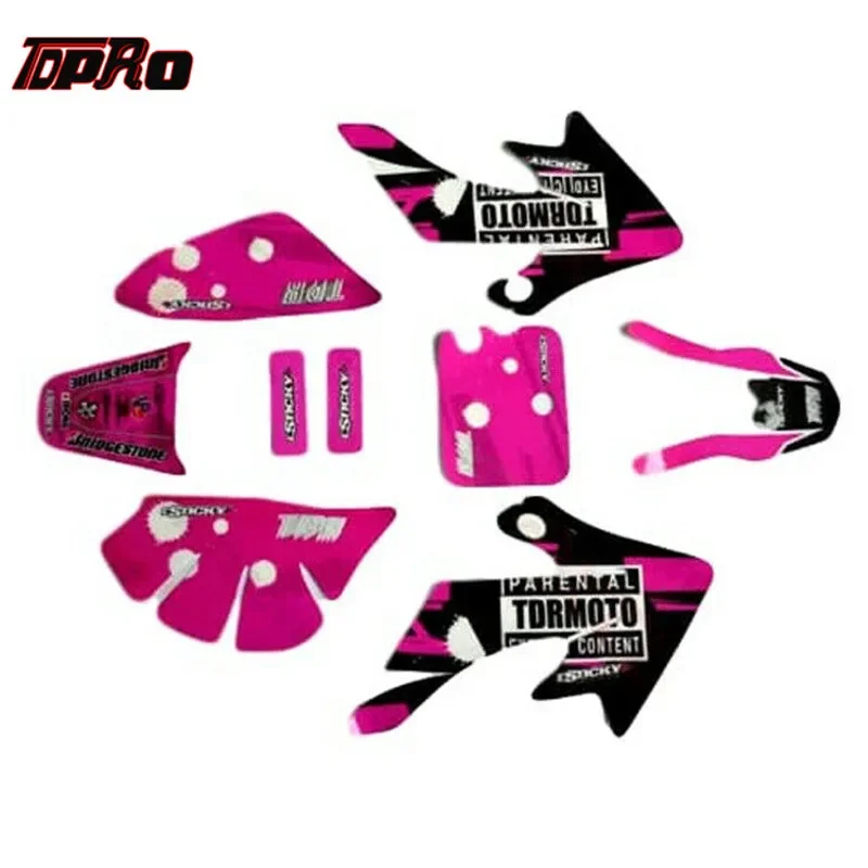 Graphics Stickers kit for  CRF50 plastics 50/70/90/110/125cc Motorbike Pink Graphics Kit Decal Stickers