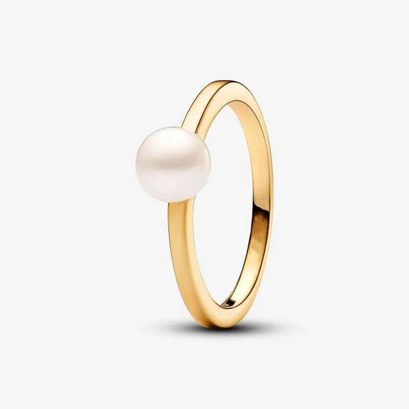 100% 925 Sterling Silver Treated Freshwater Cultured Pearl Ring For Women Wedding Gift Original Jewelry Accessories