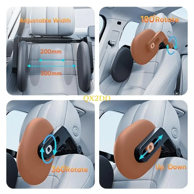 مسند رأس السيارة QX2D ذو خطاف مزدوج مريح للاستخدام في المكتب والمنزل