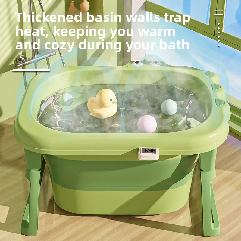Cartoon Baby Folding Bathtub Child Swimming Newborn Shower Products