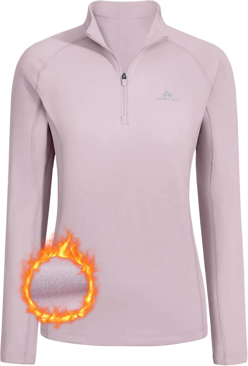 Pioneer Camp Women's Quarter Zip Pullover Long Sleeve Thermal Fleece Lining Lightweight Athletic Tops for Running Golf view 7