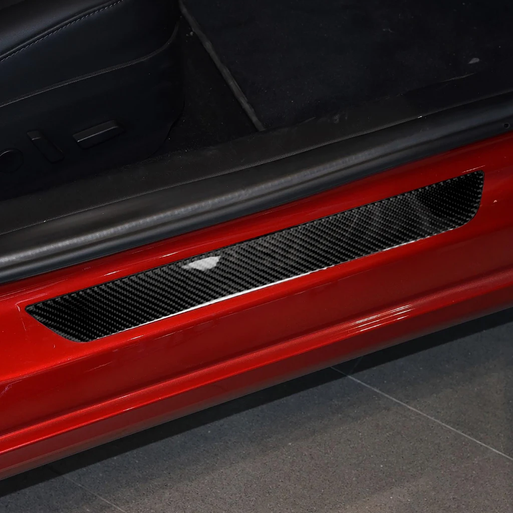 

For Tesla Model Y 2020-2024 Model 3 2017-2022 Carbon Fiber Inner Door Threshold Sill Panel Trim Cover Car Accessories Sticker