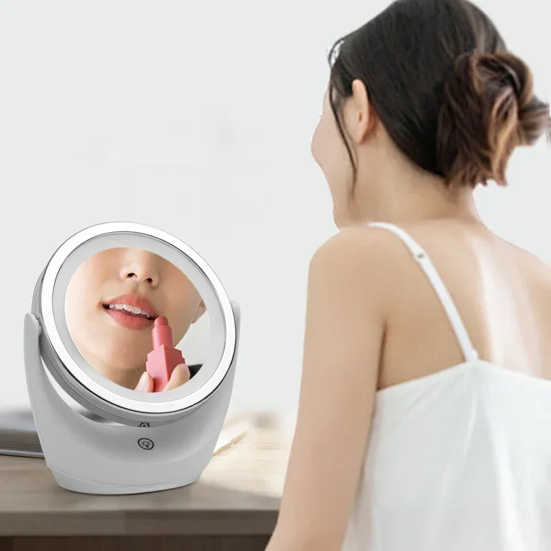 5X Vergrößerungs Beleuchteten Make-Up Spiegel Tageslicht LED Eitelkeit Spiegel-Kompakte, Cordless Beleuchtet Bad Spiegel 360 Rotation