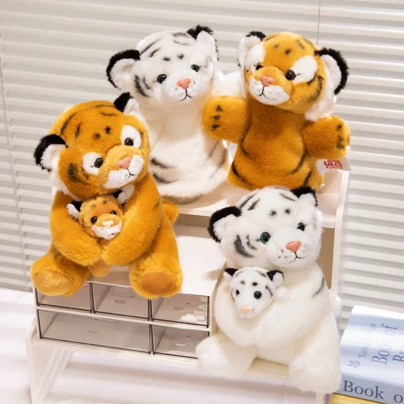 RealLife-Jouets en peluche pour enfants, mère et fils, tigre beurre, animaux en peluche mignons, cadeau de bonne qualité, décoration de chambre