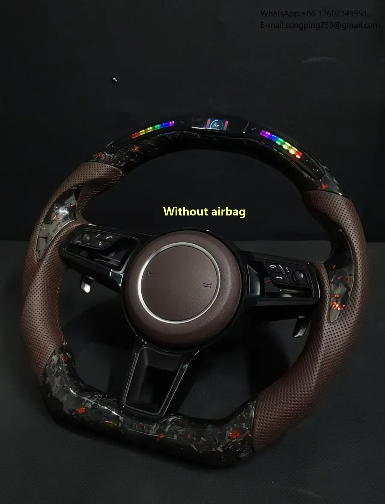 Forged Carbon Fiber   LED Customizable  Steering Wheel for Porsche