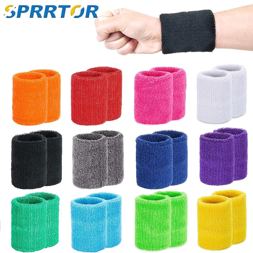 

1/2PC Towel Sports Wristbands Tennis Sweat Bands Wrist Guard For Basketball Volleyball padel Fitness Sweatbands Wrist Wrap Cuff