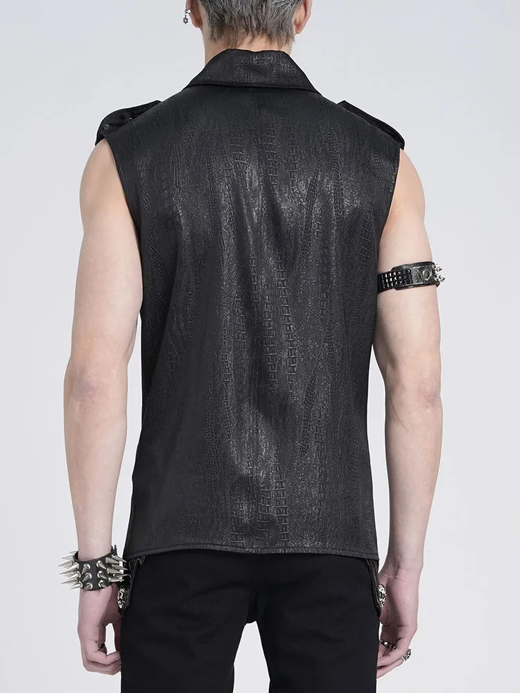 2025 Summer Devil Fashion Gothic Punk Rivet Strap Men's Vest Men's clothing