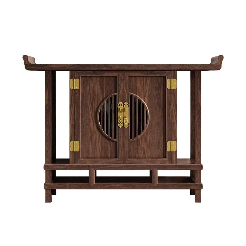 Chinese-style home solid wood end view Xuanguan table strip table against the wall Xuancha dining side cabinet