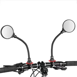 1/2pcs Bicycle Rearview Handlebar Mirrors 360 for Mountain Road Bike Motorcycle Bendable Hose Adjustable Rearview Mirror