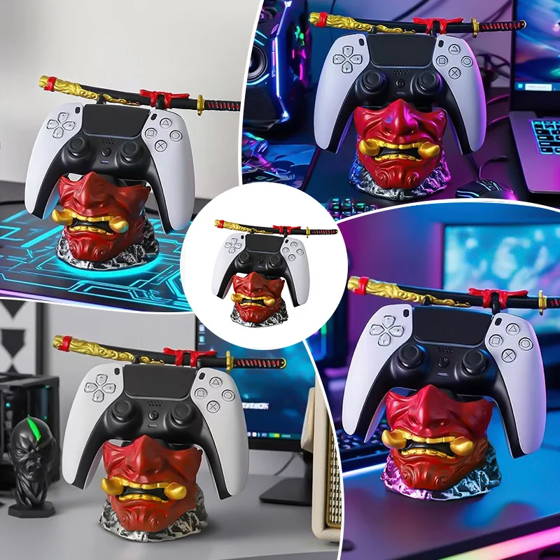 

Ghost Samurai Head PS5 box Game Animation Handle Creative Bracket Advanced Sense Desktop Decorations