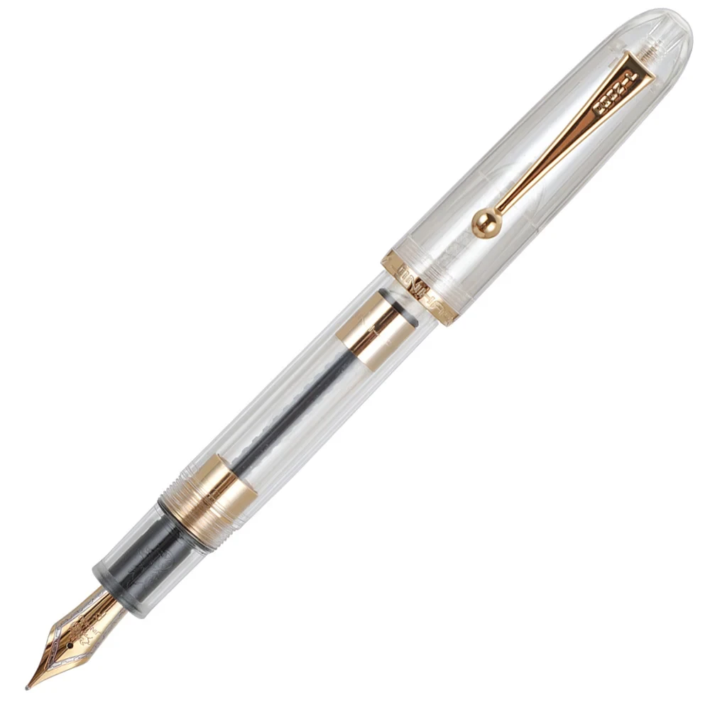 Imagem -05 - Jinhao 9016 Caneta Tinteiro Acrílico Transparente Rotação Elegante Canetas m f ef Extra Fino Nib Papelaria Escrita Material Escolar de Escritório