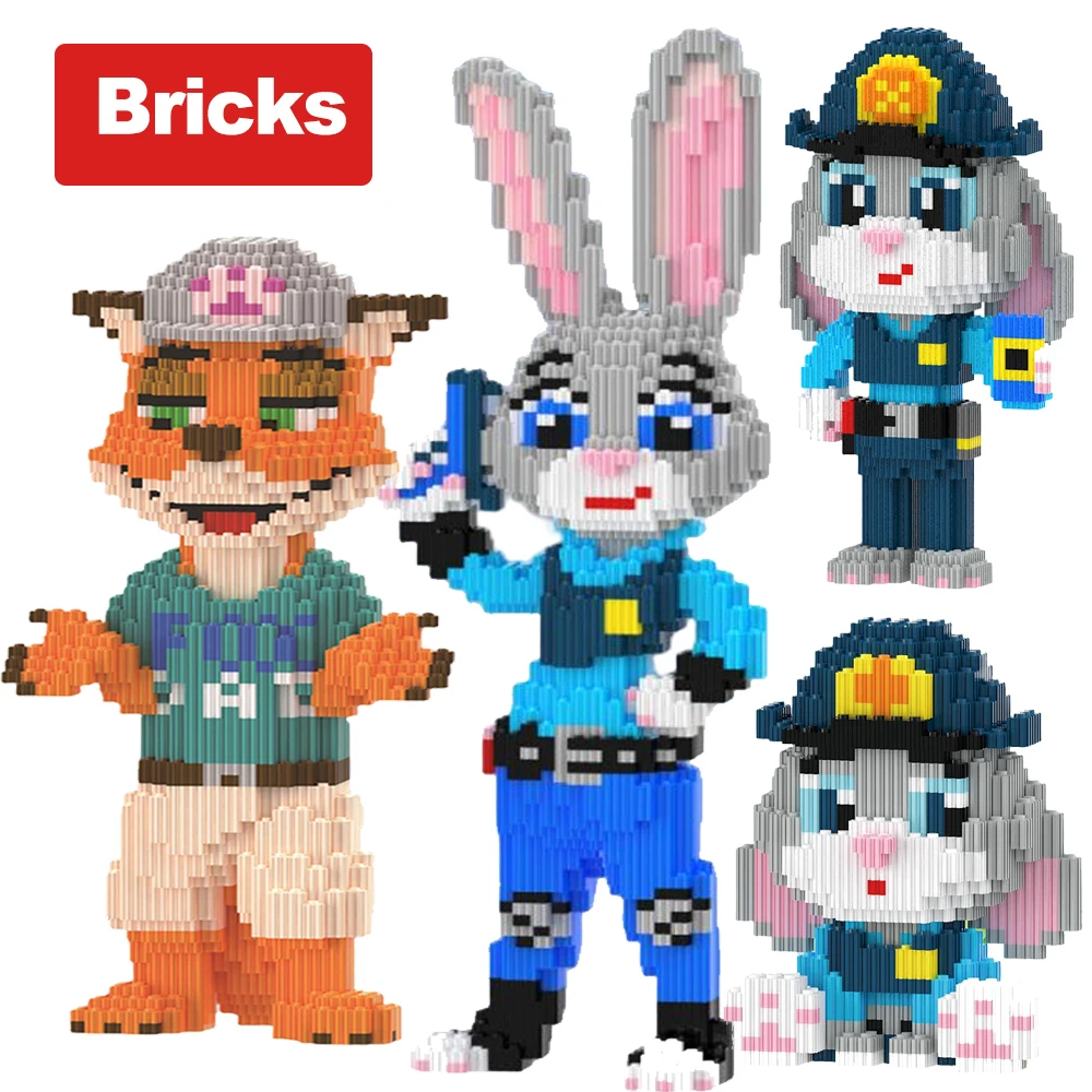 

MOC креативные разнообразные строительные блоки для зоопарка, игрушка, кролик, лиса, щенок, модель животного, сборка, кирпич, сделай сам, развивающие игрушки для детей, подарки