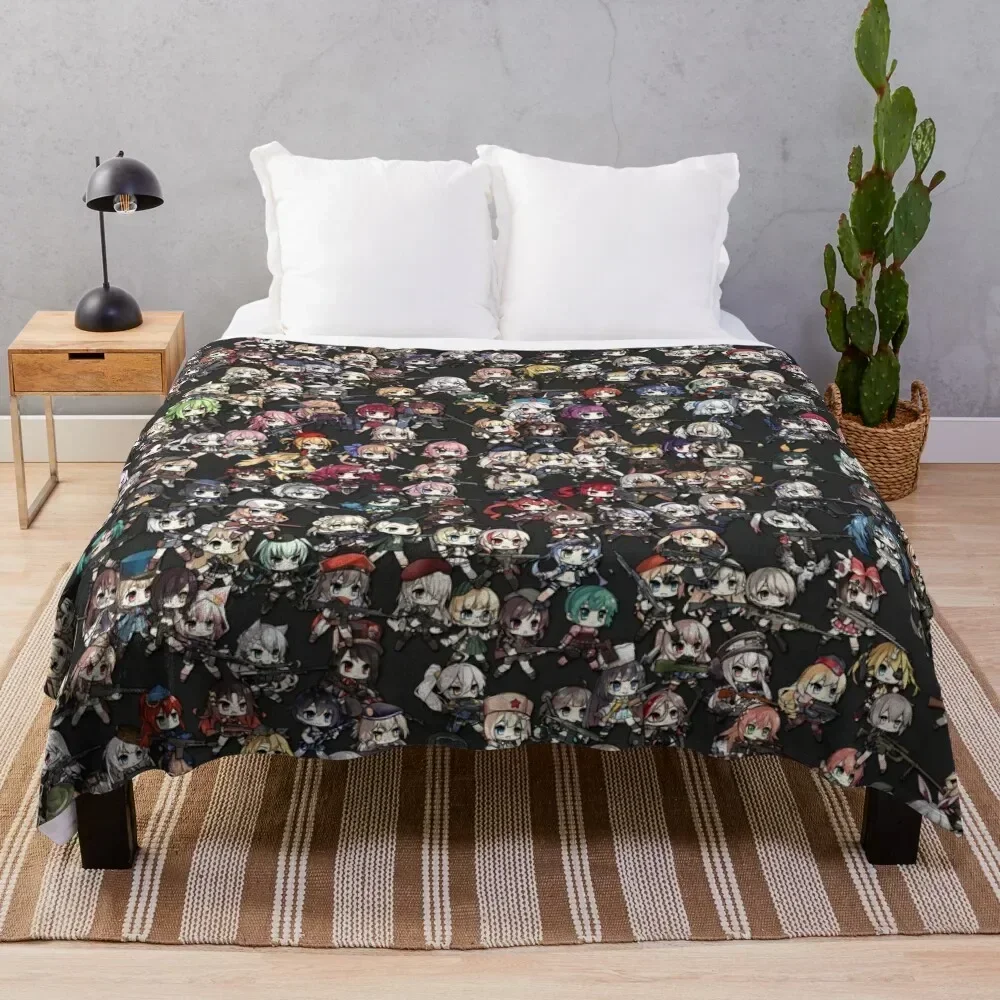 

Girls Frontline Chibi Collage Throw Blanket Portable Lightweight Blanket for Travel Camping