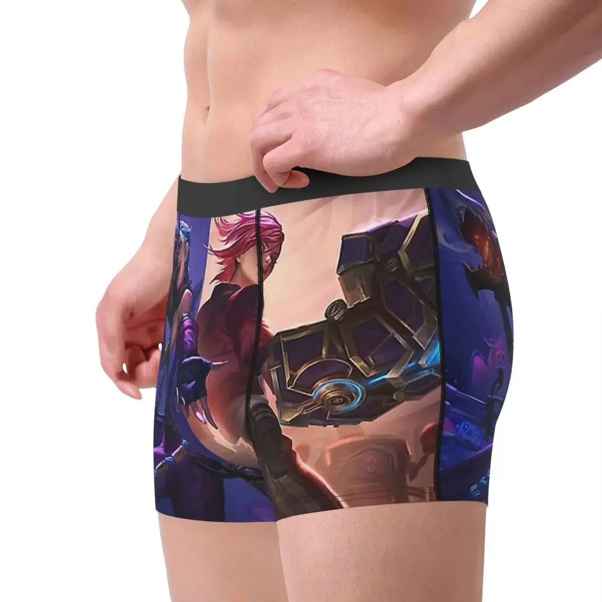 Anime Arcane  Jinx And Vi Underpants Homme Panties Man Underwear Ventilate Shorts Boxer Briefs