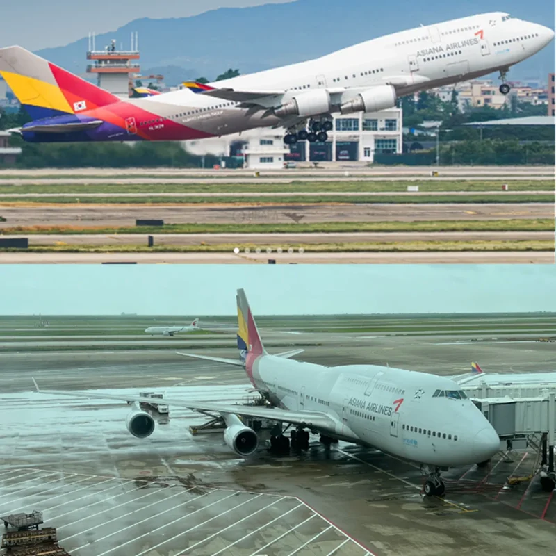 

1/160 Scale 47 CM Airplane B747 Korean ASIANA Airline Model W LED Light Diecast Resin Plane Toy Collection Fans Decoration