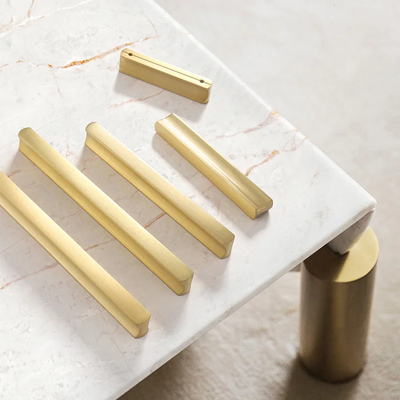 Long Wardrobe Handle Solid Brass Cabinet Pull Bar Gold Drawer Knob Kitchen Bedroom Furniture Handles Door Hardware