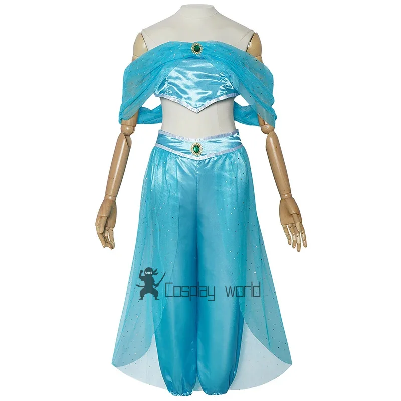 Costume da principessa Jasmine per ragazze in stile arabo, per bambini, Jasmine, cosplay, lampada magica, storia, gioco di ruolo, abbigliamento da spettacolo, set di abiti da festa
