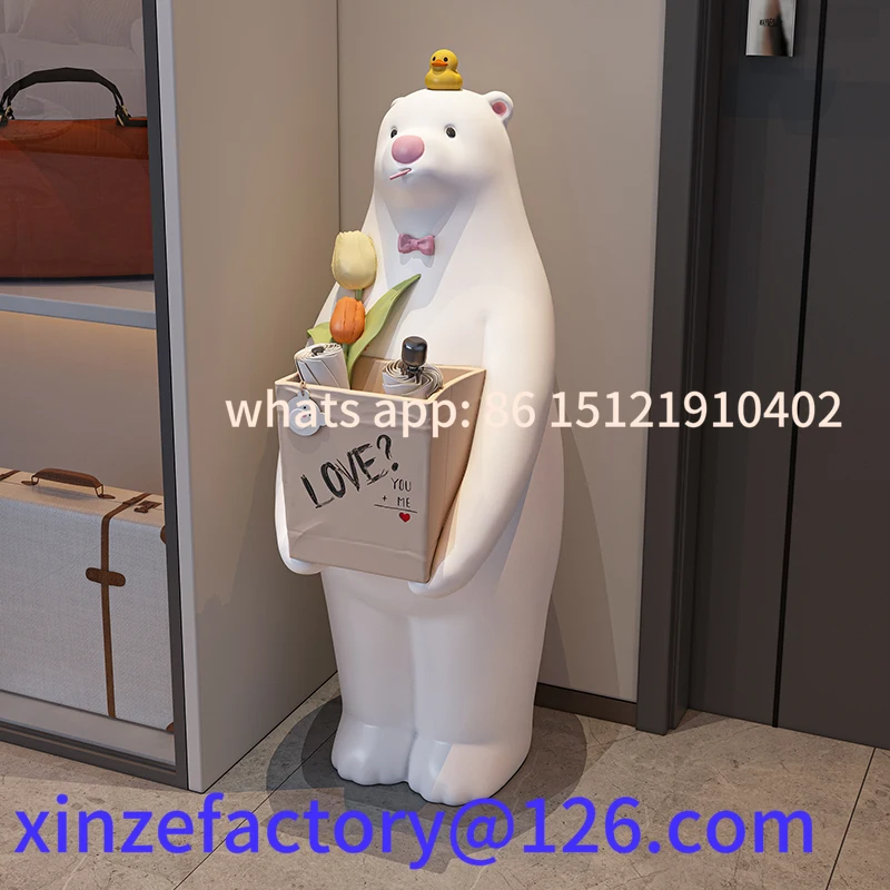 

Customizable Violent bear ornament Large floor-to-ceiling bear statue next to the sofa in the living room