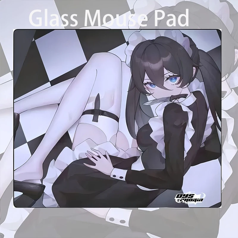 Cool Anime Girl Esports Maid Glass Mouse Pad- XXL For Smooth FPS Speed Mouse Pad Wearable Dirt Tolerance For Girl Gifts Desk Mat