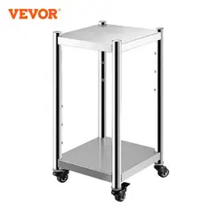 VEVOR Catering Trolley Cart Rice Warmer Stand Cart with Wheels & Brakes Stainless Steel 14