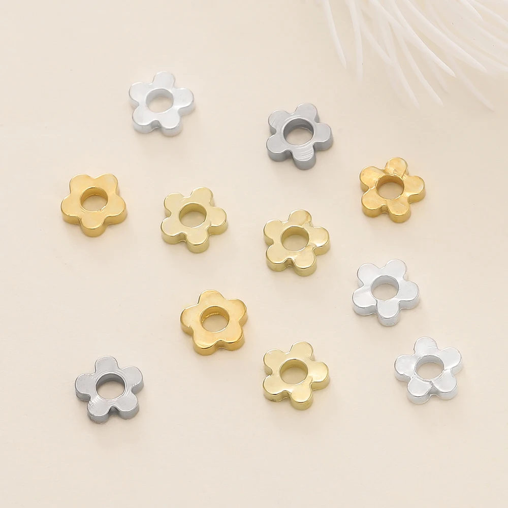 

20Pcs/Pack 14/18K Gold Color Plated Copper Flower Shape Spacer Beads For DIY Necklace Bracelet Jewelry Making Accessories