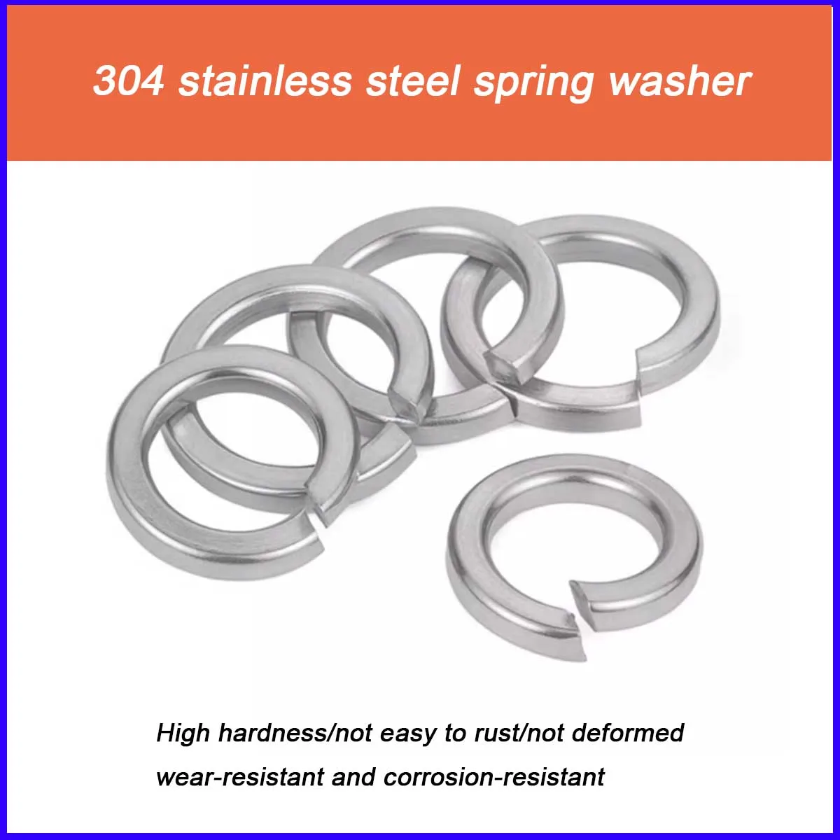 

304 Stainless Steel Spring Washer/Open Gasket M2M2.5M3M4M6M8-M30