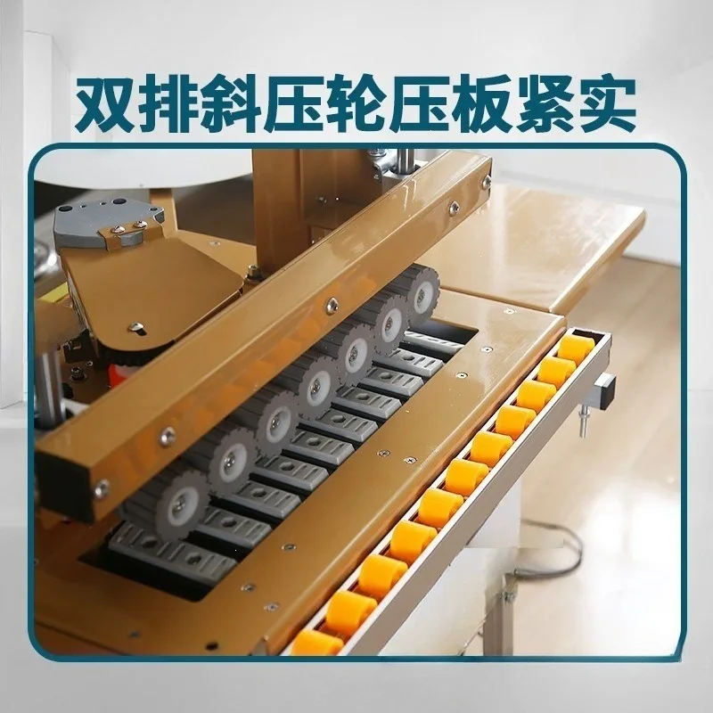Mini automatic belt breaking double-sided gluing curved and straight dual-purpose edge banding machine woodworking home