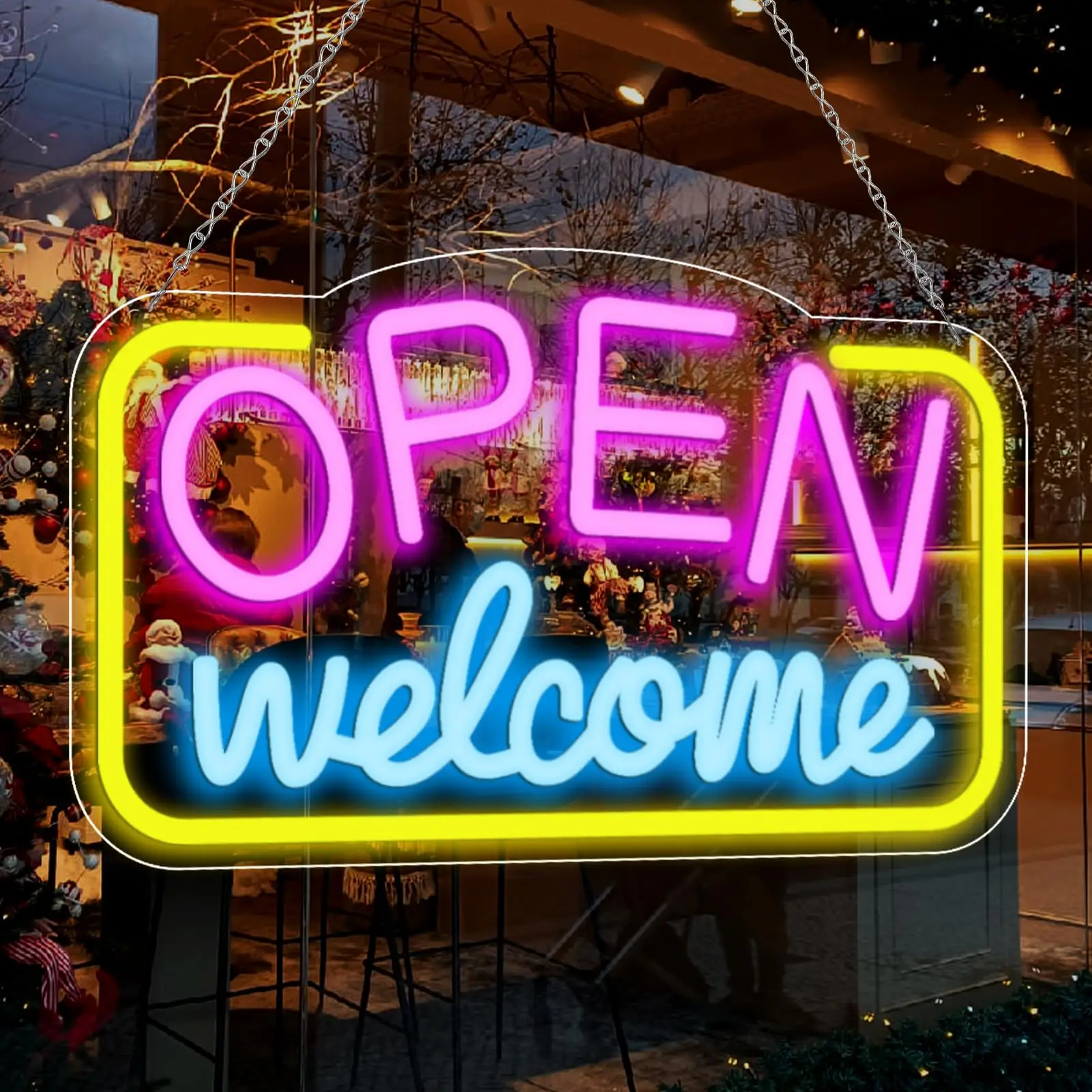 Open Signs for Business LED Neon Adjustable Brightness Open Sign for Bars, Hotel, Stores, Coffee, Window, Wall, Party