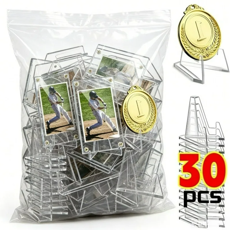 Transparent Acrylic Coin Display Stand Holders Small Easel Rack Card Commemorative Challenge Capsule Holder Support Organizer