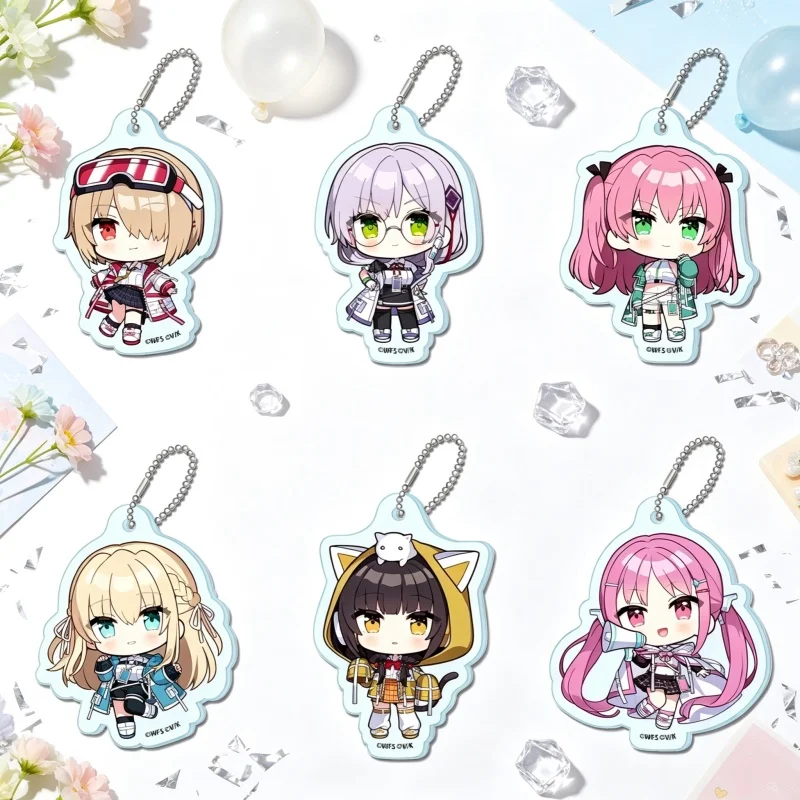 Anime Game Heaven Burns Red 6CM Acrylic Pendant Keychain Tsukasa Tojo, Ruka Kayamori,Yuki Izumi Student Backpack Pendant Gifts