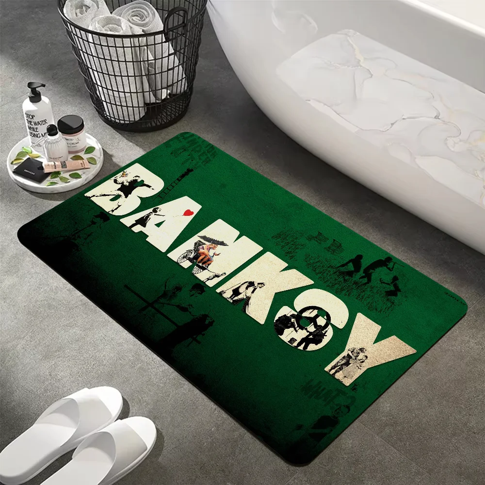 Banksy Graffiti Floor Mat Cheaper Anti-slip Modern Living Room Balcony Printed Bedside Mats