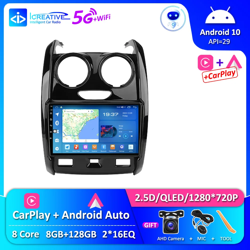 

Audio 2Din Android 12.0 Car Radio For Renault Duster 2015 - 2021 LADA Largus 2021 Multimedia 5G WIFI 9" CarPlay GPS QLED HU DVD