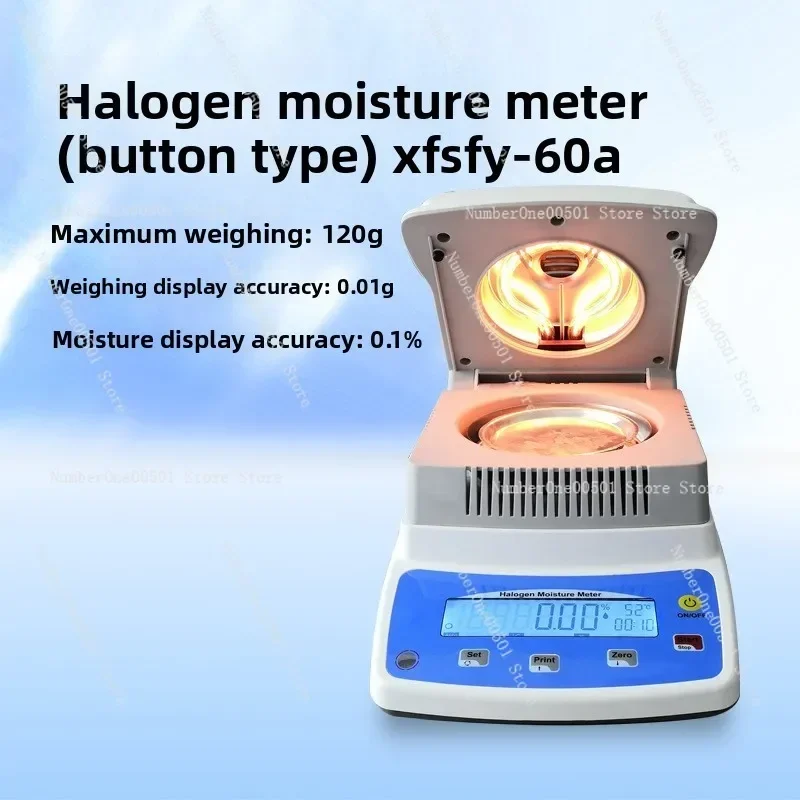 220v Halogen Fast Moisture Analyzer Drying Loss Method Meter for Tea Corn Feed Grain Food