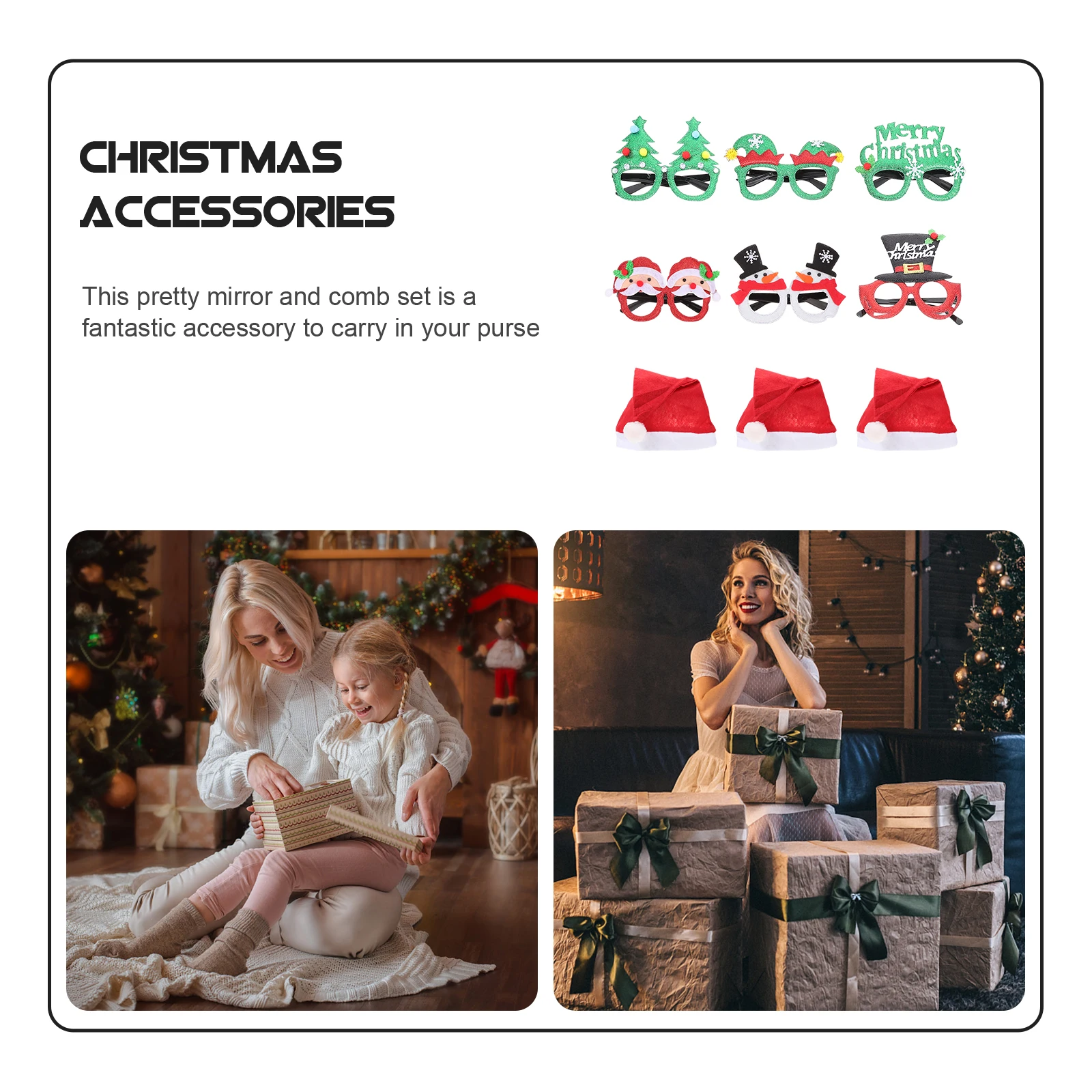 

Gift Glasses Headband Set Child Christmas Fancy Dress Cloth Selfie Eyeglasses Party Headpiece Decorations